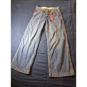 Levis Carpenter Jeans Womens 12 Regular Medium Wash Wide Leg Denim Utility Blue